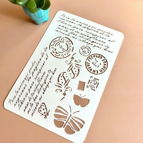 Stencil Manuscrito Mariposa 20X30CM
