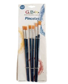 SET DE PINCELES CHATOS X 6 UNIDADES