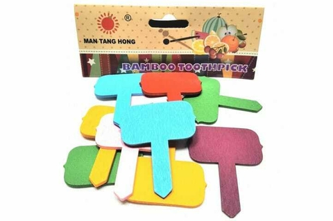 PACK 10 MINI CARTELITOS MADERA COLORES