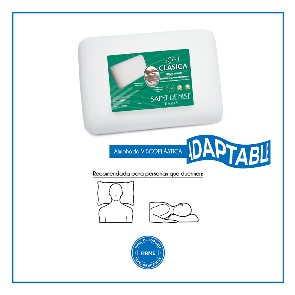 Almohada Soft Clasica Plain Espuma Termosensible