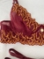 Conjunto Iza - Tule bordado marsala com dourado - comprar online
