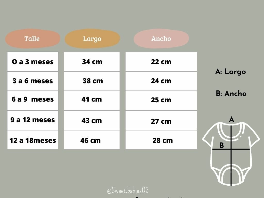 Body manga larga Telma talles 0 3 6 9 y 12 meses