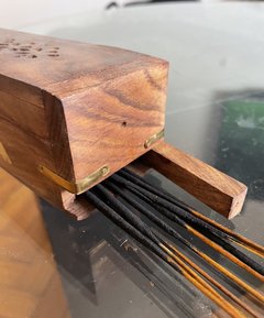 Cajón de madera Porta sahumerios/conos