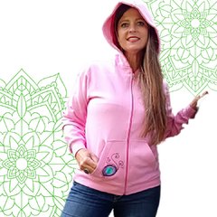 campera de friza pintada con capucha - catuna ropa creativa