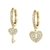 Aros Zircon Corazon & Llave (Baño 18k) - comprar online