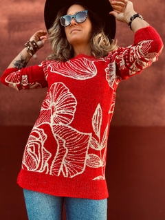 Sweater flor Rojo en internet