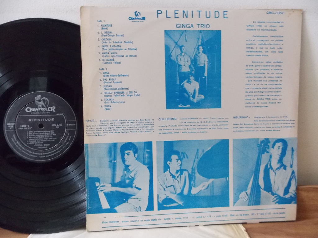 LP GINGA TRIO - PLENITUDE - 1964 - CHANTECLER - 1ª EDIÇÃO