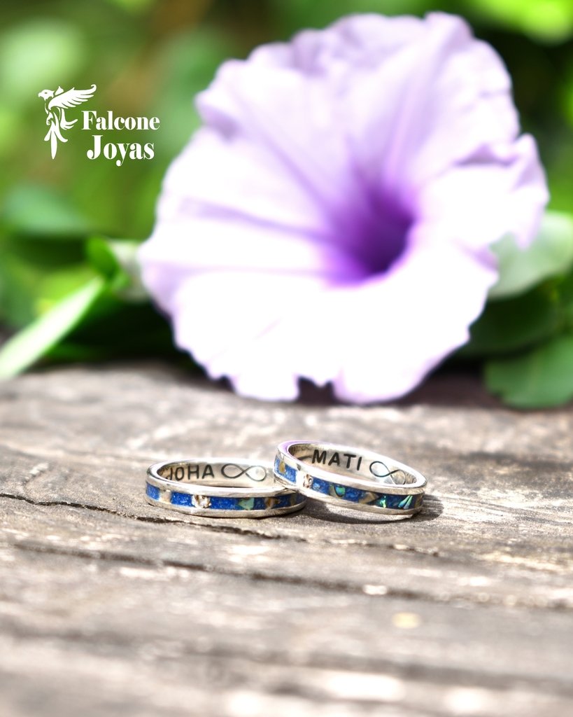 Alianzas de plata grabadas store