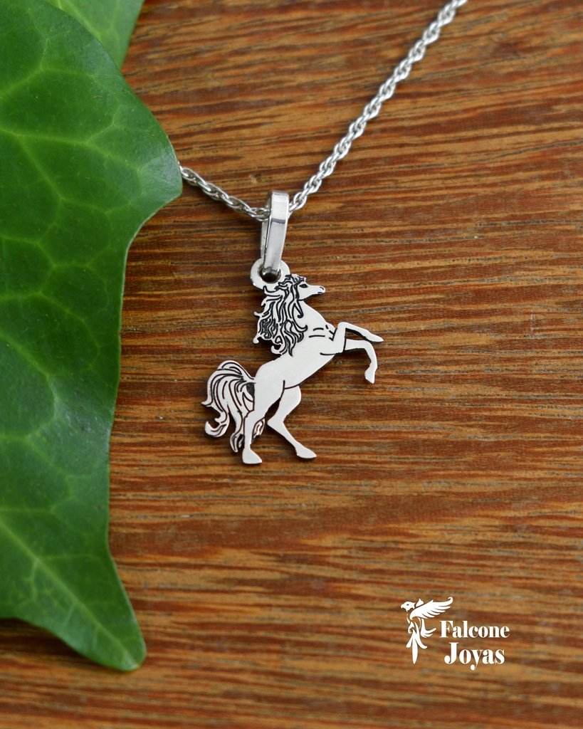 Colgante caballo en miniatura de plata