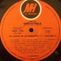 Vinilo Rundunes El Canto De Los Rundunes Volumen 2 Lp Arg 75 - BAYIYO RECORDS