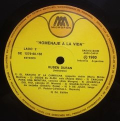 Vinilo Lp - Ruben Duran - Homenaje A La Vida 1980 Argentina - tienda online