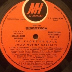 Vinilo Julio Molina Cabral Folklore De Gala Lp Argentina 77 - BAYIYO RECORDS