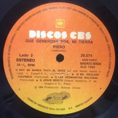 Vinilo Piero Que Generosa Sos, Mi Tierra Lp Argentino 1984 - tienda online