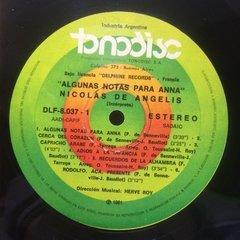 Vinilo Nicolas De Angelis Algunas Notas Para Anna Lp Arg 81 - BAYIYO RECORDS