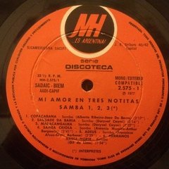 Vinilo Samba 1-2-3 Mi Amor En Tres Notitas Lp Argentina 1977 en internet