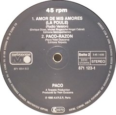 Vinilo Maxi Paco Amor De Mis Amores 1988 Aleman - tienda online