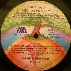 Vinilo Ginamaria Hidalgo Concierto Para Una Sola Voz Lp Arg - BAYIYO RECORDS
