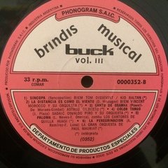 Vinilo Brindis Musical Buck Vol 3 Lp Argentina 1970 - BAYIYO RECORDS