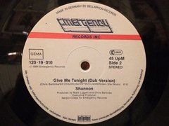 Vinilo Shannon Give Me Tonight Maxi Alemán 1984 Dj 80 en internet