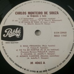 Vinilo Carlos Monteiro De Souza Su Orquesta Y Coro Lp Arg en internet