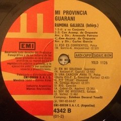 Vinilo Ramona Galarza Mi Provincia Guarani Lp Argentina 1967 - BAYIYO RECORDS