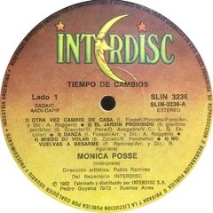 Vinilo Monica Posse Tiempo De Cambio Lp Arg 1982 Sin Tapa