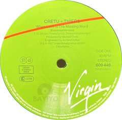 Vinilo Maxi Cretu & Thiers When Love Is The Missing Word1987 en internet