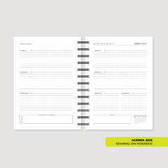 Agenda Semanal 2025 | Sin horarios - Serendipia Diseño