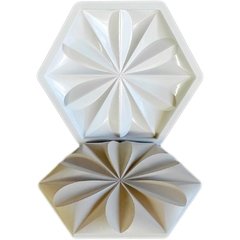 Forma 3d Gesso Flor Hexagonal 45x39cm ABS 2mm Molde Para Gesso ou Cimento/Concreto 3d IN330