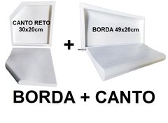 Forma 3d Molde 3d Borda De Piscina Peito De Pombo 49x20cm + Canto Reto 30x20 molde abs 2mm - comprar online