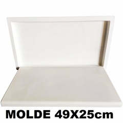 2 Forma 3d Borda de Piscina Lisa Reta 49x25cm ABS 2mm Molde para cimento/concreto IN377