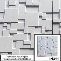 Forma Molde Gesso 3D Mosaico Liso 40x40cm em ABS Virgem 2mm IN311