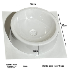 Molde Para Fazer Cuba Pia de Banheiro Fôrma de Cuba 36x36x10cm ABS 3mm RESISTENTE IN449 - comprar online