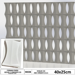 2 Forma 3d Para Fazer Cobogó Elemento Vazado Veneze 40x25cm Dupla Face ABS 2MM IN536 - comprar online