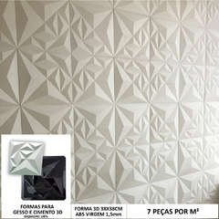 Forma 3d Diamantada 38x38cm ABS 2mm Molde Para Cimento/concreto/gesso 3d IN612 na internet