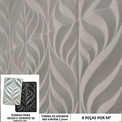 2 Forma 3d Folha Garden 44x30cm ABS 1,5mm Molde Para Gesso 3d IN600