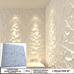 4 Forma 3d Gesso Pedras 50x50cm ABS 2mm Molde Para Gesso/Cimento/Concreto IN344