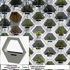 2 Forma 3d Jardim Suspenso 40x40cm ABS 2mm Molde para cimento/concreto/gesso IN421 - comprar online