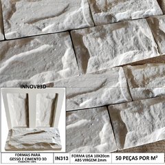 Forma 3d Gesso 8 Tijolinho Rústico 10X20cm Em ABS Virgem 2mm IN313 - comprar online