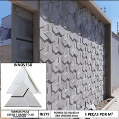 2 Forma 3d Triangulo Trapezio 50x43cm ABS 2mm molde para cimento/concreto/gesso 3d IN279