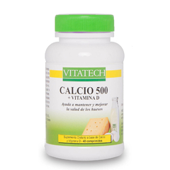 Calcio 500 + Vitamina D x 40 comp. Vitatech