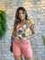 BLUSA D'VERAS MANGA CURTA MELLON FLORAL