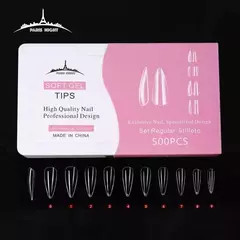 TIP CLEAR STILETTO SOFT GEL EN CAJA ROSA PARISNIGHT 500PCS PN20750-2