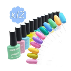 12 ESMALTE SEMI CHARM LIMIT PASTELES