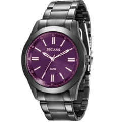 Relógio Seculus Long Life 28813LPSVSA5 - Preto e Roxo