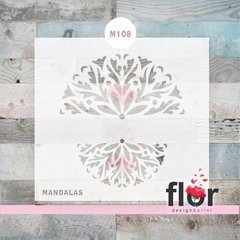 Stencil Mandala Doble Abanico M108