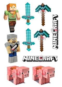 Topper Minecraft Lámina comestible (modelo 3)