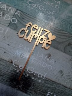 Topper Feliz Cumple Corazón - comprar online