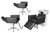 Kit Salão de Beleza 2 Cadeiras Reclináveis Estrela + 1 Lavatório C/Apoio Base Branca/Preta Evidence - loja online