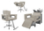 Kit Salão de Beleza 1 Cadeira Fixa + 1 Reclinável Estrela + 1 Lavatório C/Ap Base Inox Moderna Inox